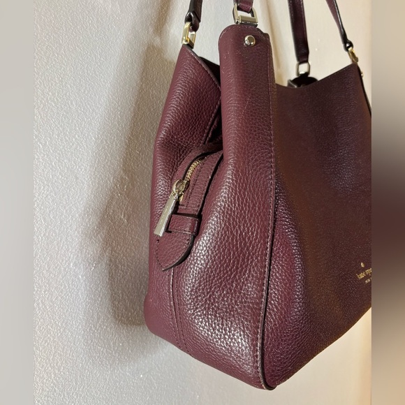 Kate Spade Deep Burgundy Lena Triple Compartment Shoulder Bag - Picture 4 of 11
